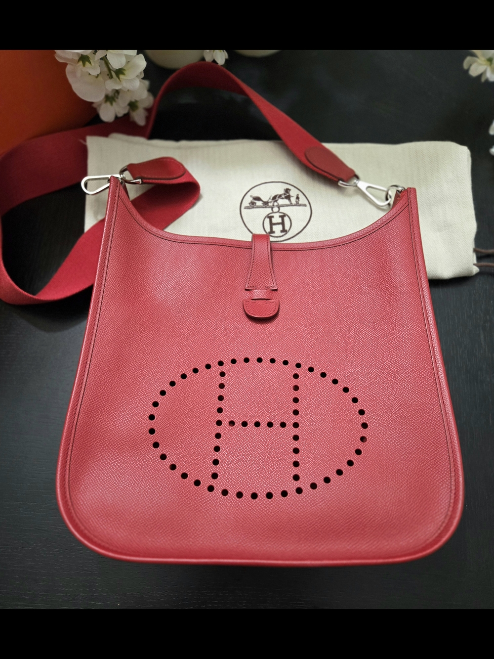 Hermès Evelyne III 29 (PM) in Epson leather Red Rogue